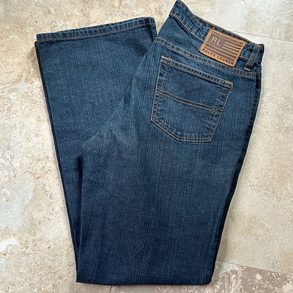 Polo Ralph Lauren Stretch Kelly Blue Jeans, Size 12x30